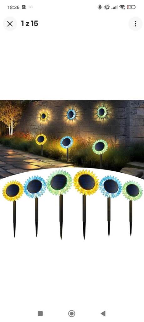 Brand new 6 pack solar sunflower lights 