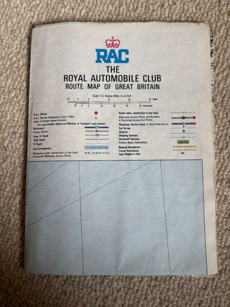 Vintage RAC The Royal Automobile Club 'Route Map of Great Britain'