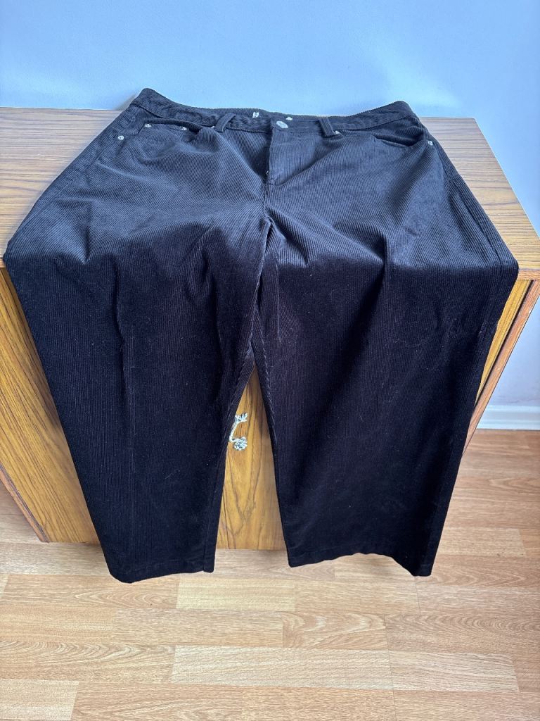 Black cord ladies trousers
