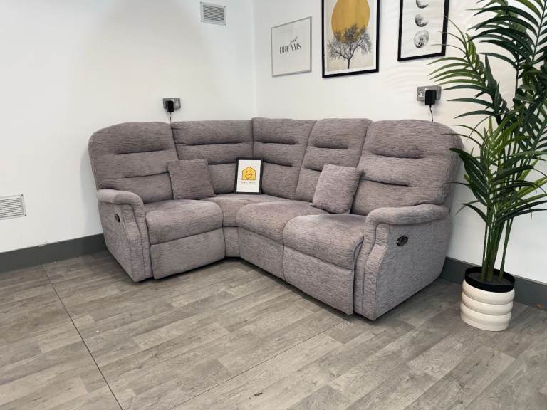 Grey Corner Recliner Sofa - As Good As New