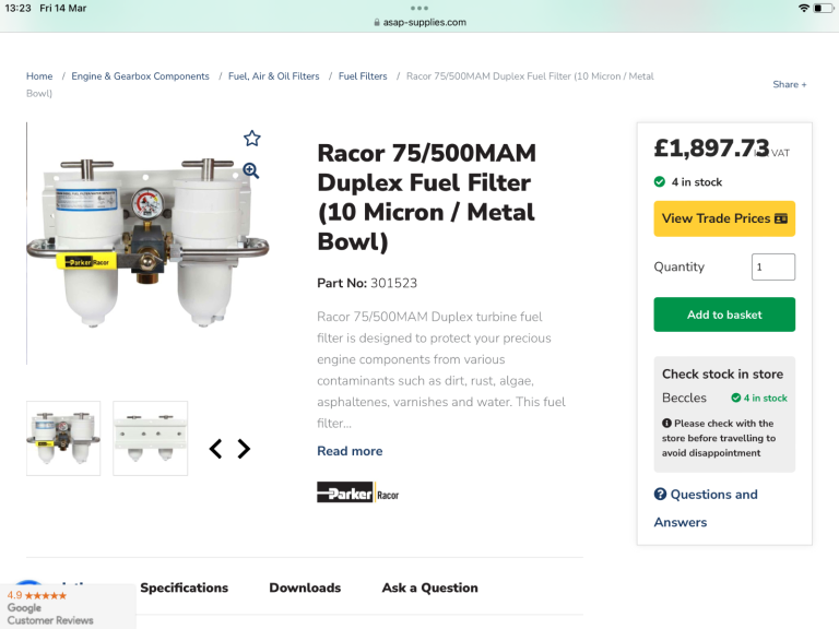 Never used fuel filter comes with filters