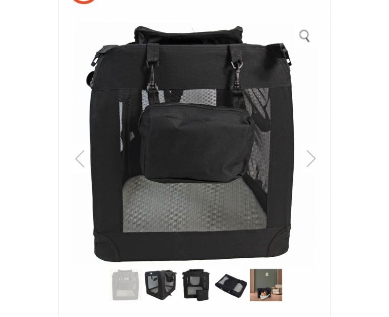 New Black Soft-Sided Pet Carrier Crate for Small Dogs and Cats