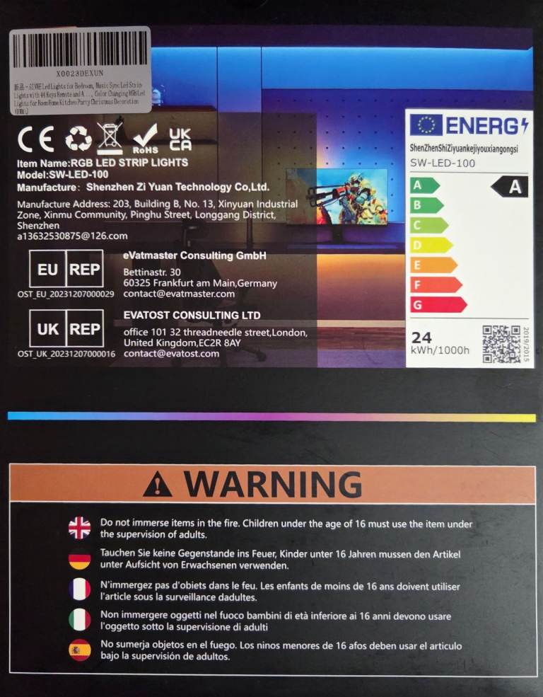 30mtrs led smart strip lights 44key remote indoor x2 15mtr on a roll 