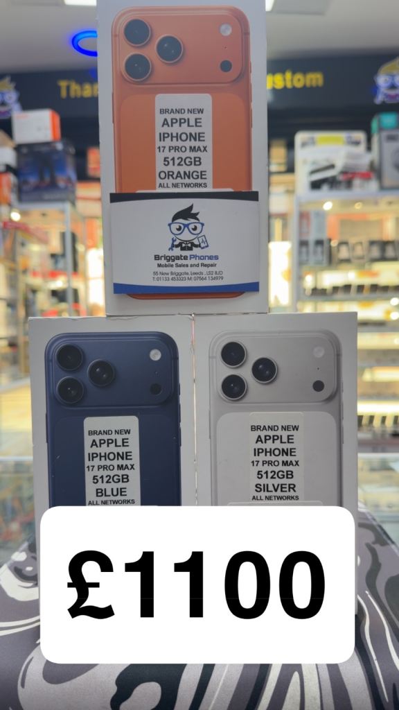 APPLE IPHONE 17 PRO MAX 512GB BRAND NEW SEALED ALL COLOURS AVAILABLE ONE YEAR WARRANTY 