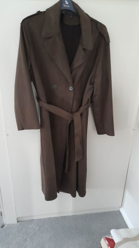 Ladies midi suede coat