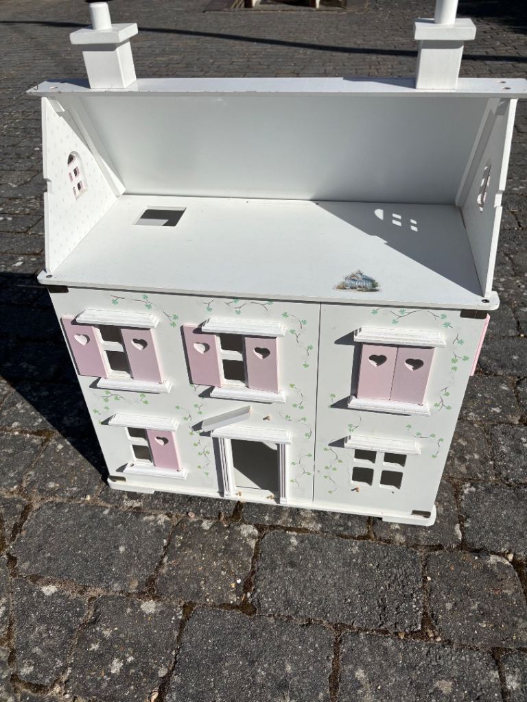 Free Wooden Dolls House – Pink Shutters, Good Condition