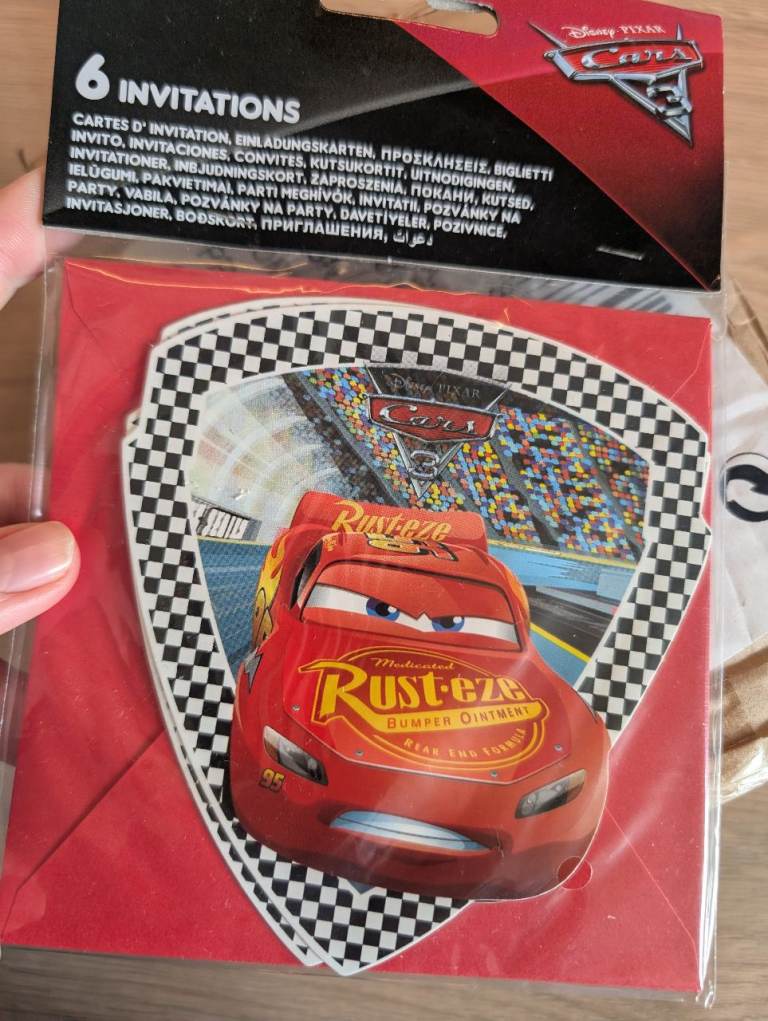Sealed box of Disney Cars party invitations 