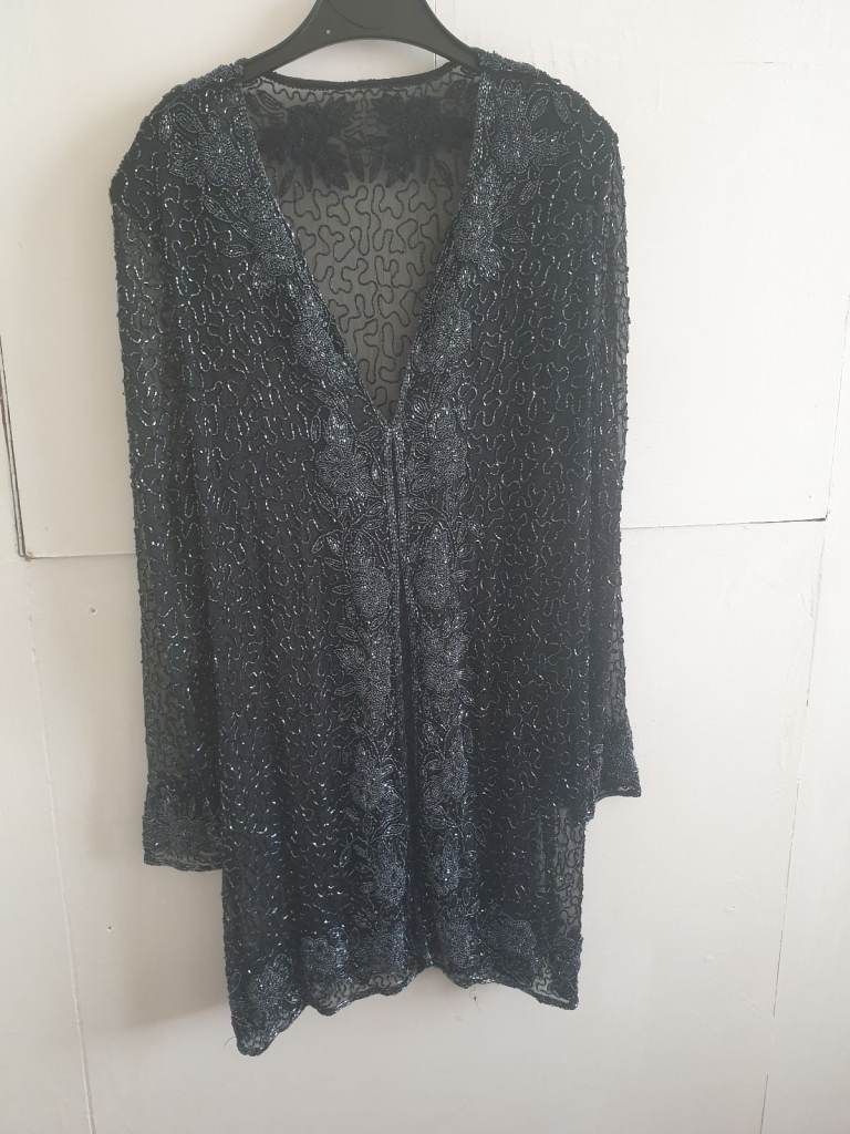 Ladies black sequin jacket 