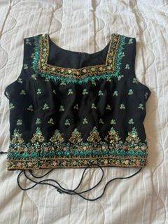 Beautiful Black Traditional Indian Dress Set with Gold Embroidery