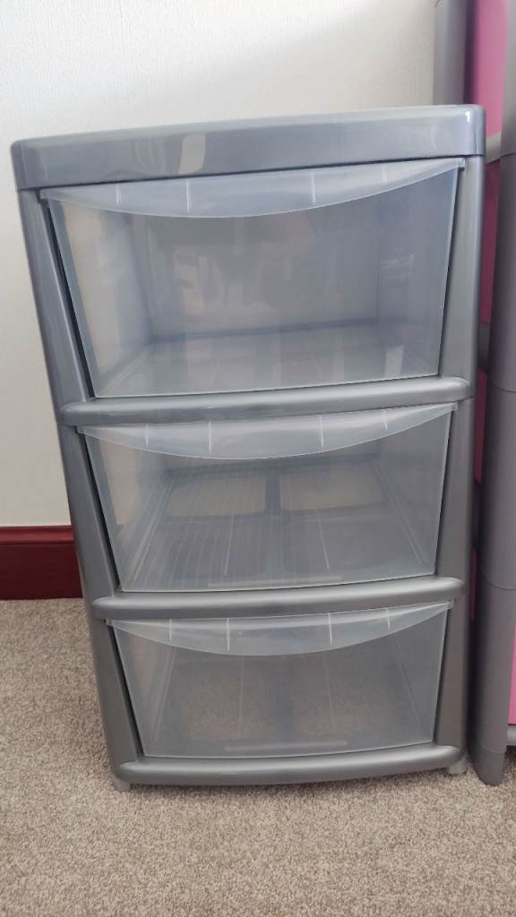 3 drawer plastic storage unit