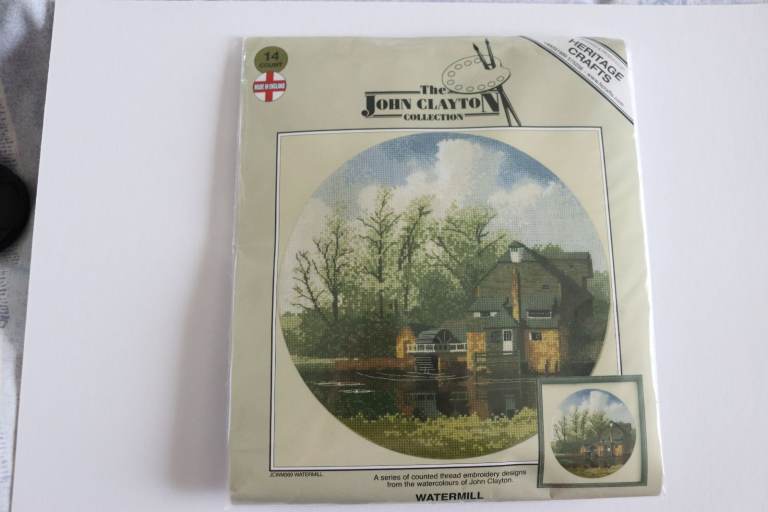 Cross Stitch of a Watermill
