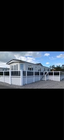 Static caravan with hot tub and large decking