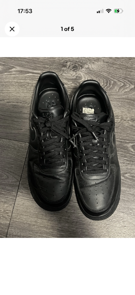 Worn Nike black air force 1 - 9.5