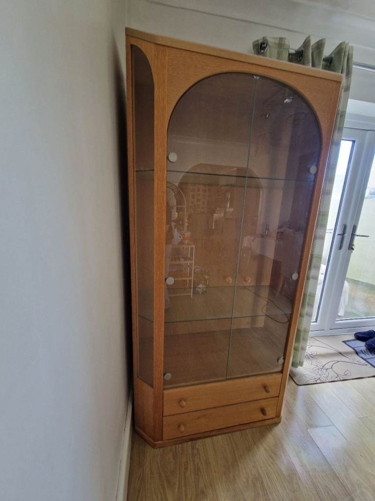 Oak display cabinet 