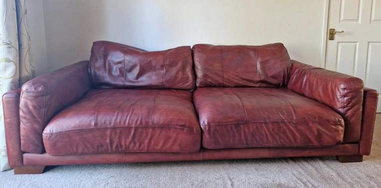 Three-Seater Leather Sofa – Re-Stained & Conditioned