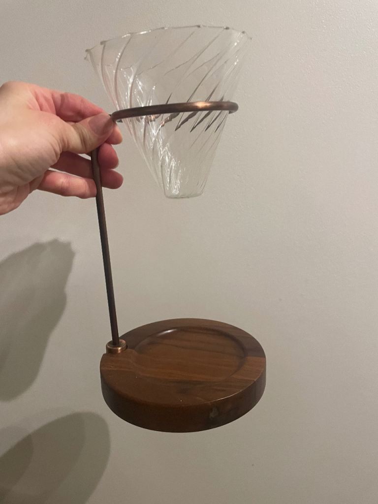 Beautiful glass and wood pour over