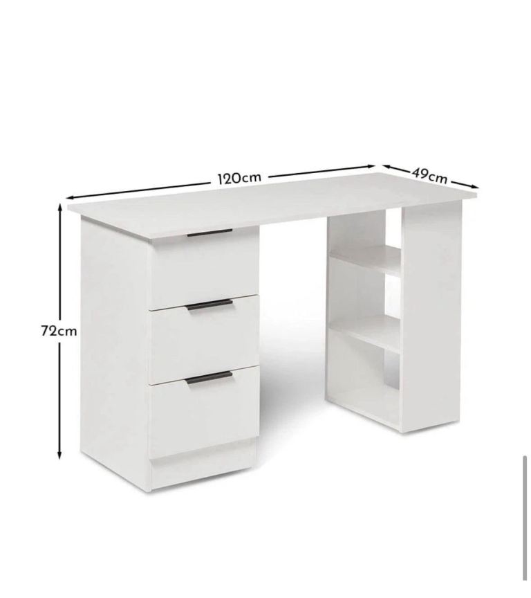 New White Desk with Drawers RRP £92.99