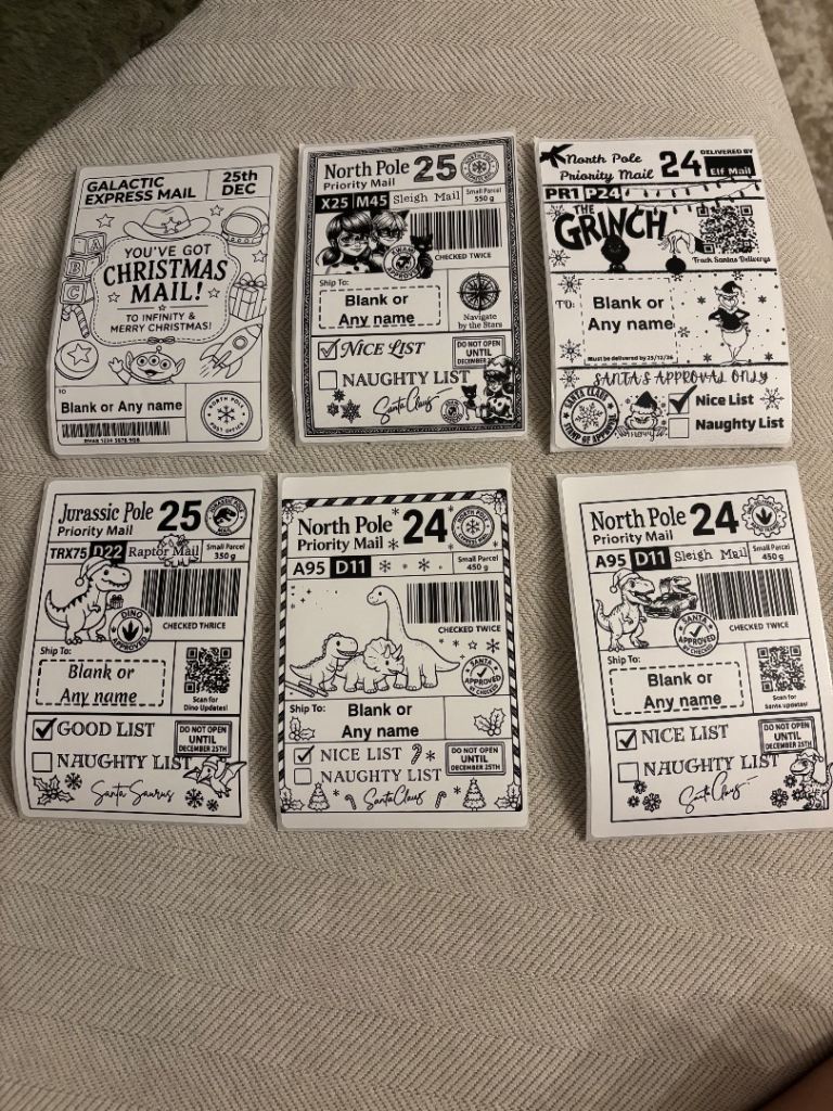 Character Christmas gift tags