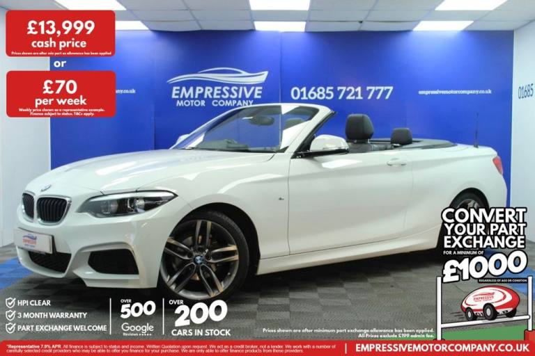 2019 19 BMW 2 SERIES 1.5 218I GPF M SPORT CONVERTIBLE 2DR PETROL MANUAL EURO 6 (