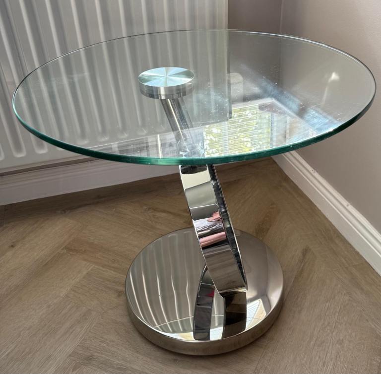Stunning glass top side table