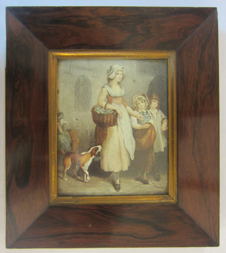 Vintage Framed Print of Flower Seller