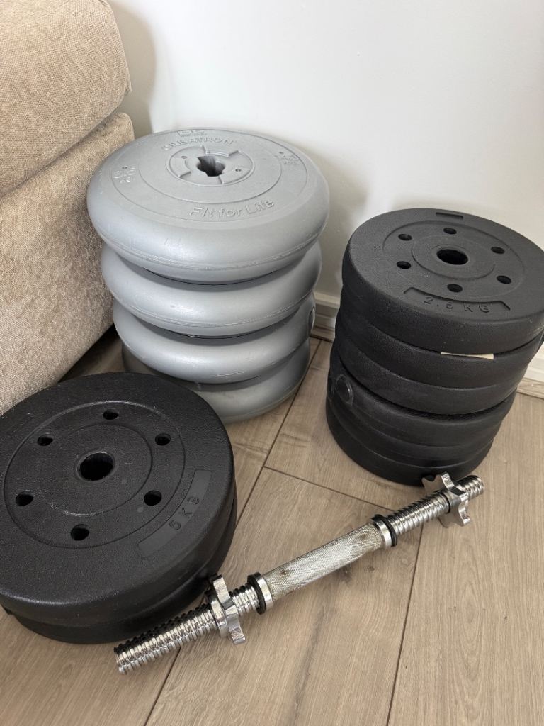 Dumbbell and Weight Plates Set – Good Condition