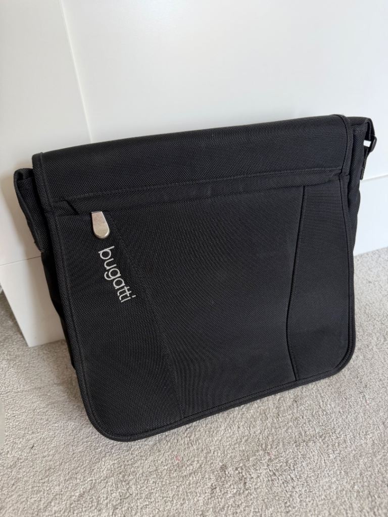 Bugatti Black Fabric Shoulder Bag – Good Condition