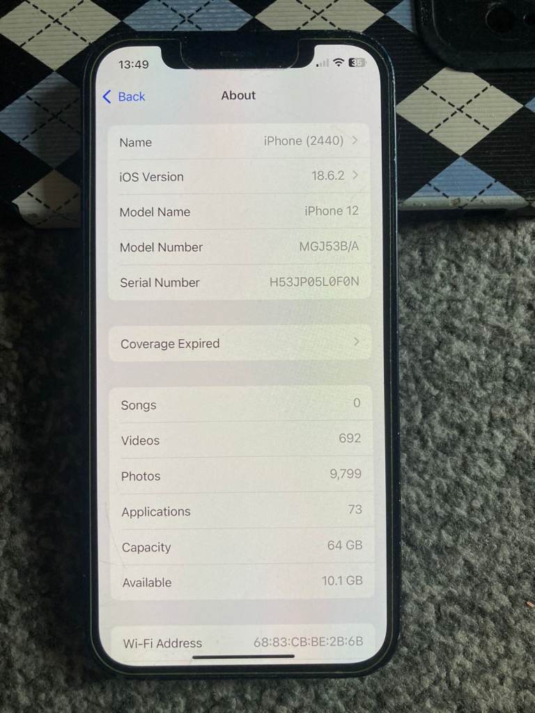 iphone 12 64 gb unlocked full working order battery health 94%