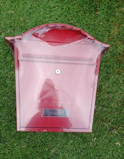 Red Metal Post Box as new unused