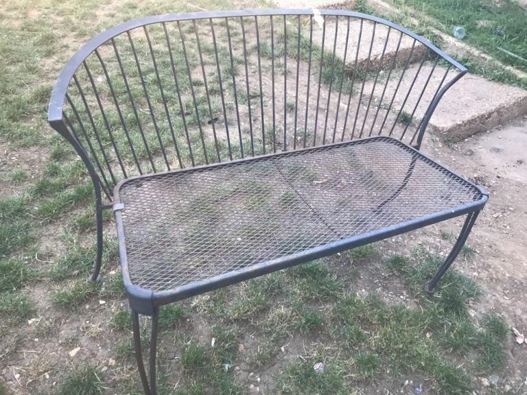 Iron garden bench  