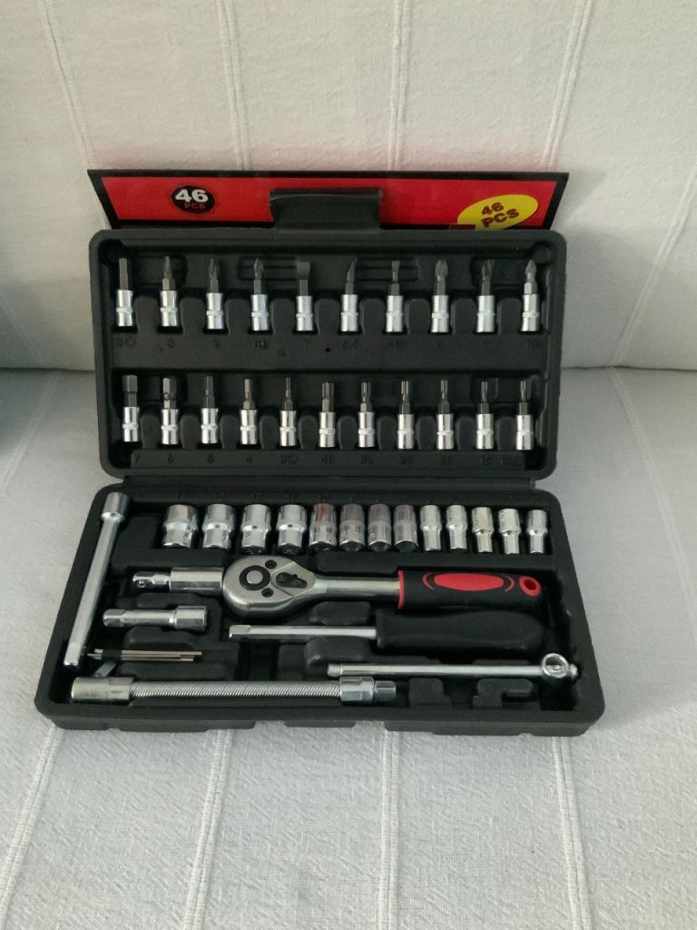 Brand New Socket Set DIY Car Bike Repair Tools 46 PC 1/4 Inch Tool Kit