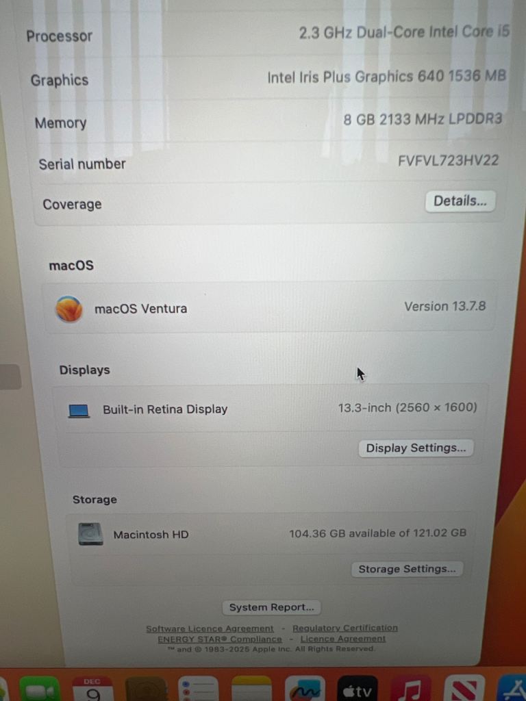 13 inch MACBOOK PRO DUAL CORE 8gb i5 126GB SSD FAST APPLE LAPTOP