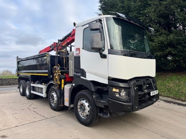2018 18 Renault C430 E6 8x4 Thompson steel tipper Epsilon M125L crane & grab