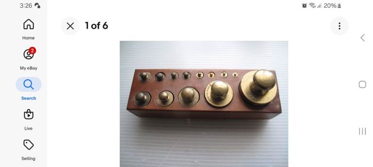Vintage Brass Weight Set in Wooden Box – Good Condition