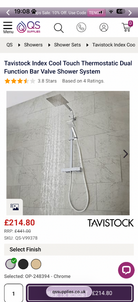Thermostatic shower