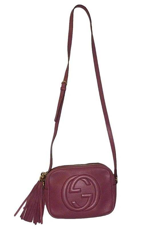  Pre loved Gucci Soho Disco Bag. Plum/Pink.