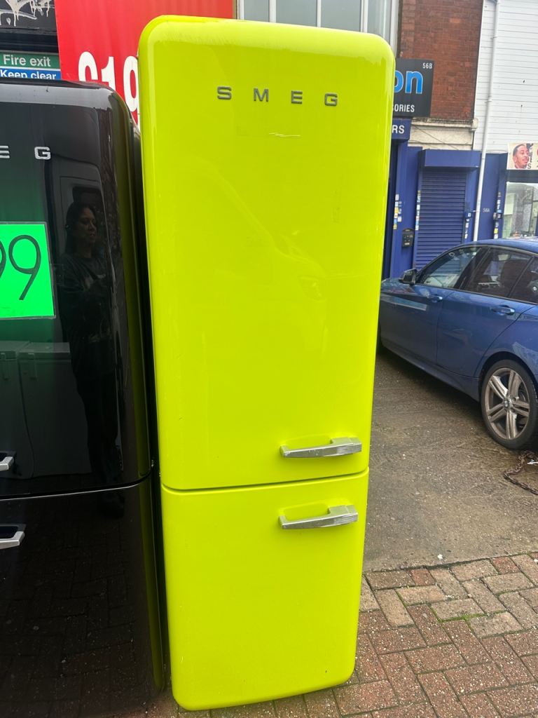 LIME GREEN SMEG FAB32 FRIDGE FREEZER 