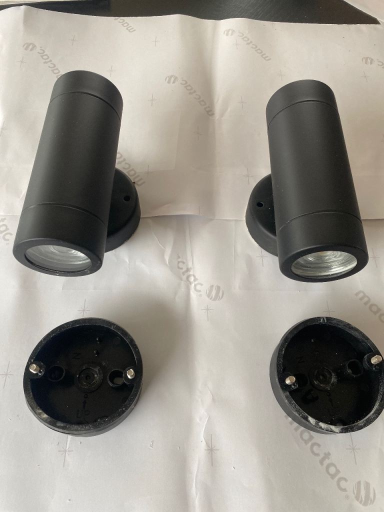 Pair of Black Outdoor Up/Down wall lights