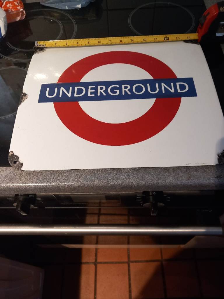 Enamel Vintage London UNDERGROUND Sign – Enamel, Fair Condition