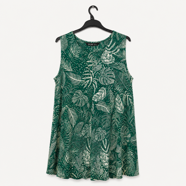 Yours Leaf Print Cami Vest Top Dark Green Size 18 BNWT
