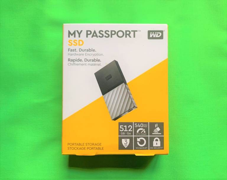 WD My Passport 512 GB Portable SSD – Black/Silver, Boxed