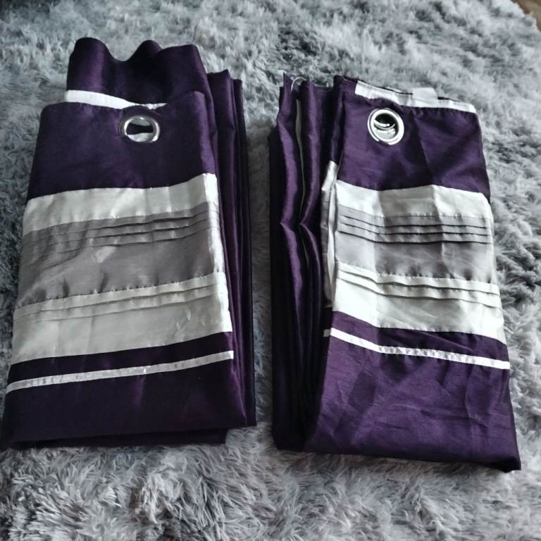 Purple Eyelet curtains 64" x 90"