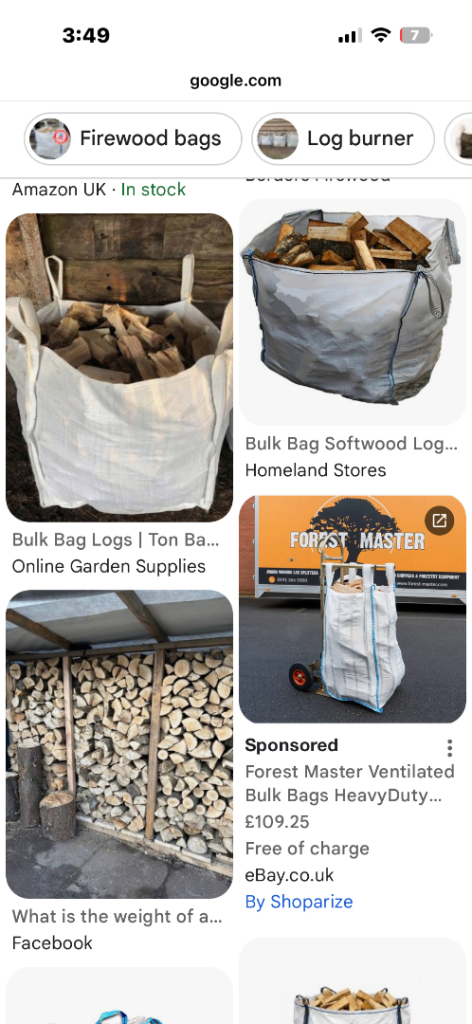 Logs for fire or other purpose 