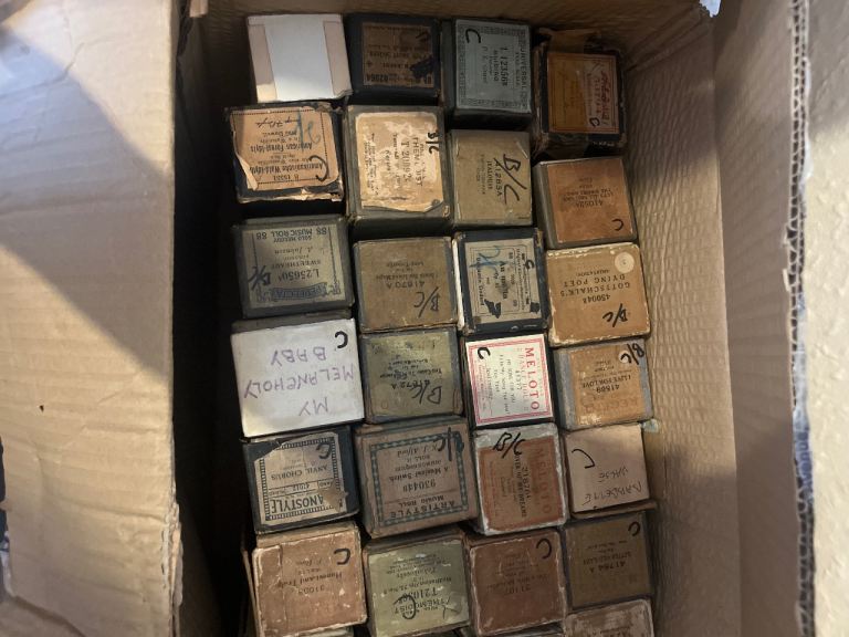 Vintage Music Cylinders in Box – Fair Condition