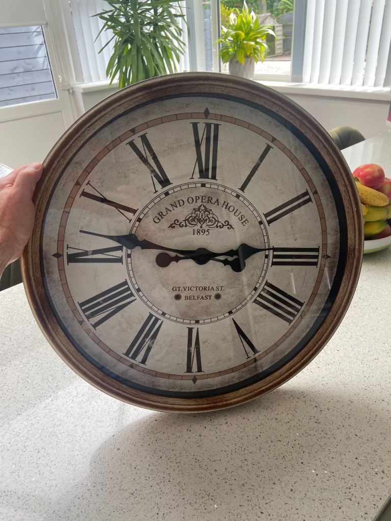 Large Grand Opera House Wall Clock – Good Condition