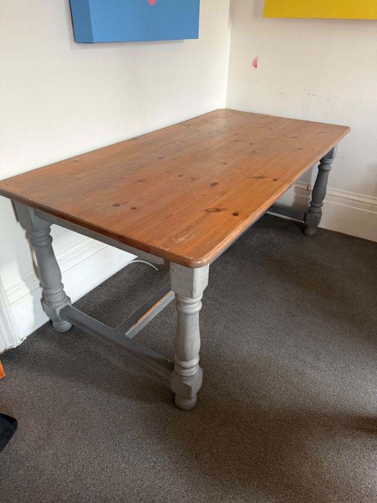 Vintage Solid Oak Dining Table 
