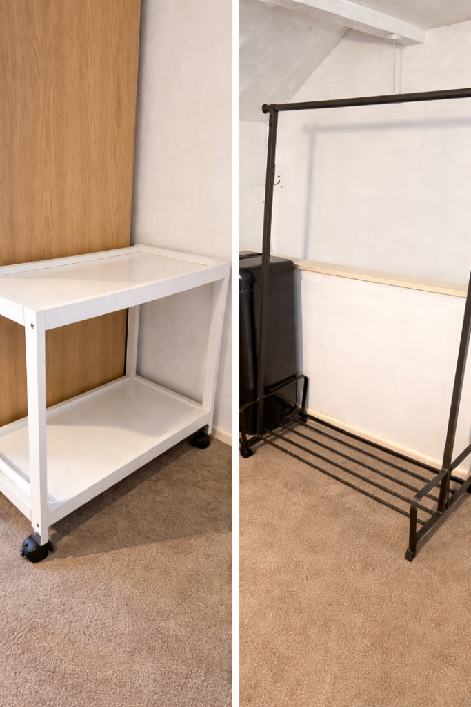 Utility trolley and clothing rail 