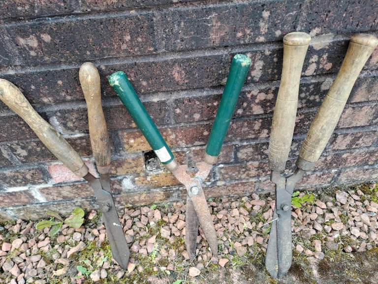 Vintage old Garden Shears - Mixed Set of 3, need sharpened 