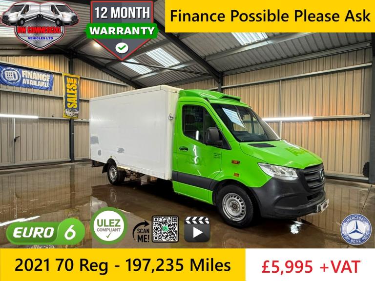 2021 70 Mercedes Sprinter 314CDI MWB Fridge Boxvan With Standby + VAT