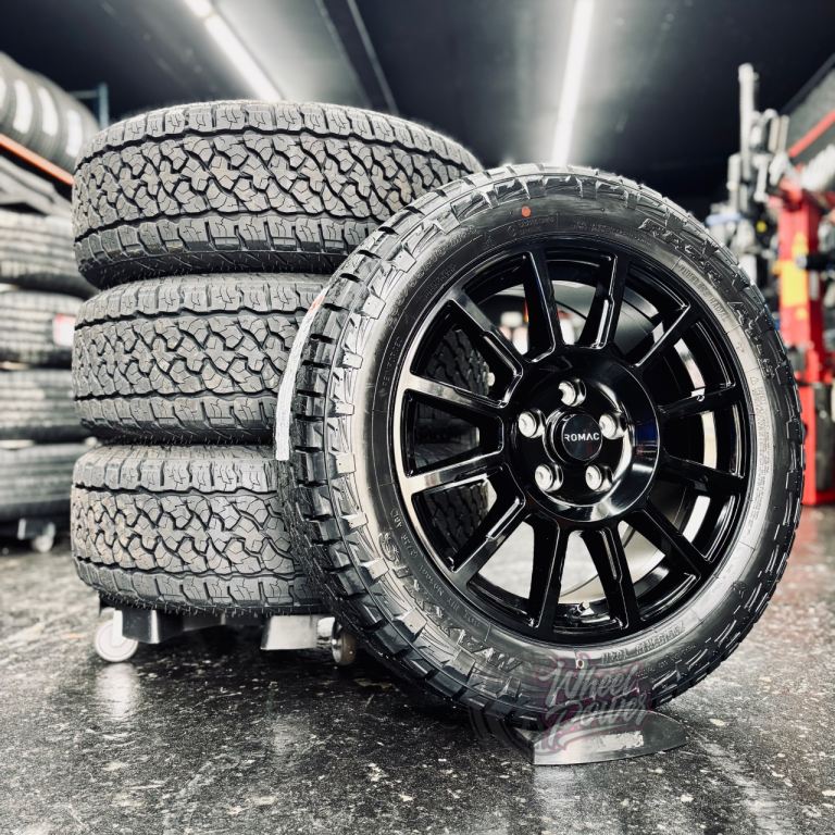 18” 5x120 Alloys New Black Load Rated Wheels All Terrain Maxxis Tyres VW T5 T6 